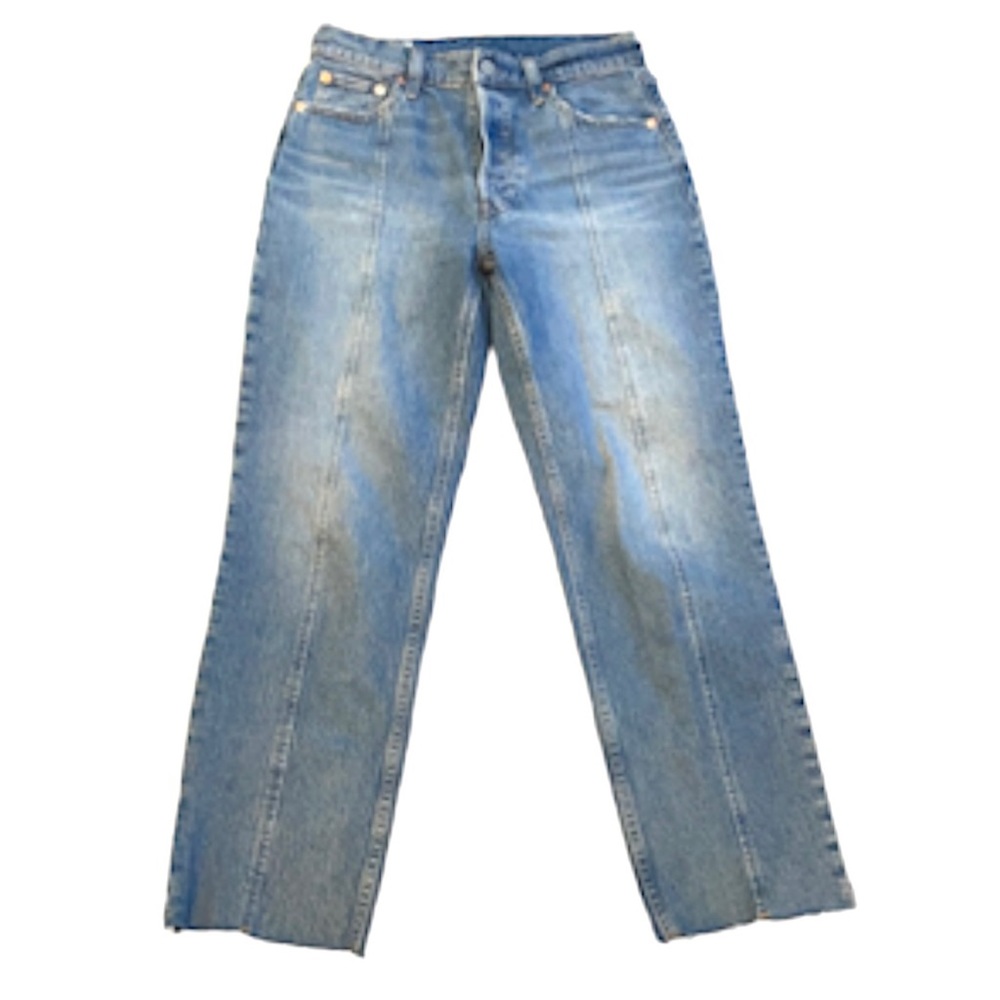 Gap cheeky straight leg high rise jeans, button fly women’s size 27